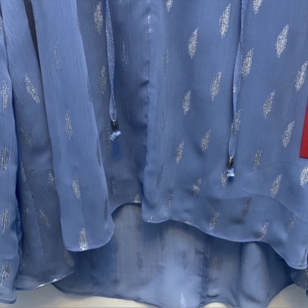 Women's Blue Sheer Top - Picture 5 of 7